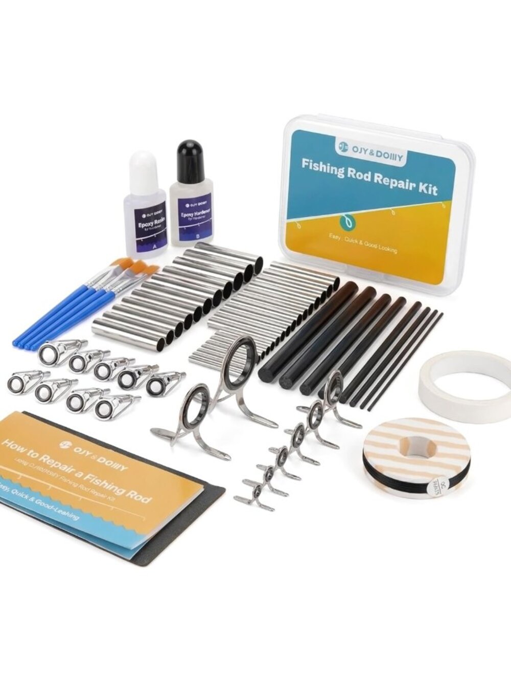 Complete Fishing Rod Repair Kit - Quick & Easy Epoxy Glue for Broken Poles